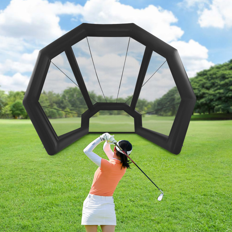 OUKANING Inflatable Golf Practice Swing Simulator Net Cage